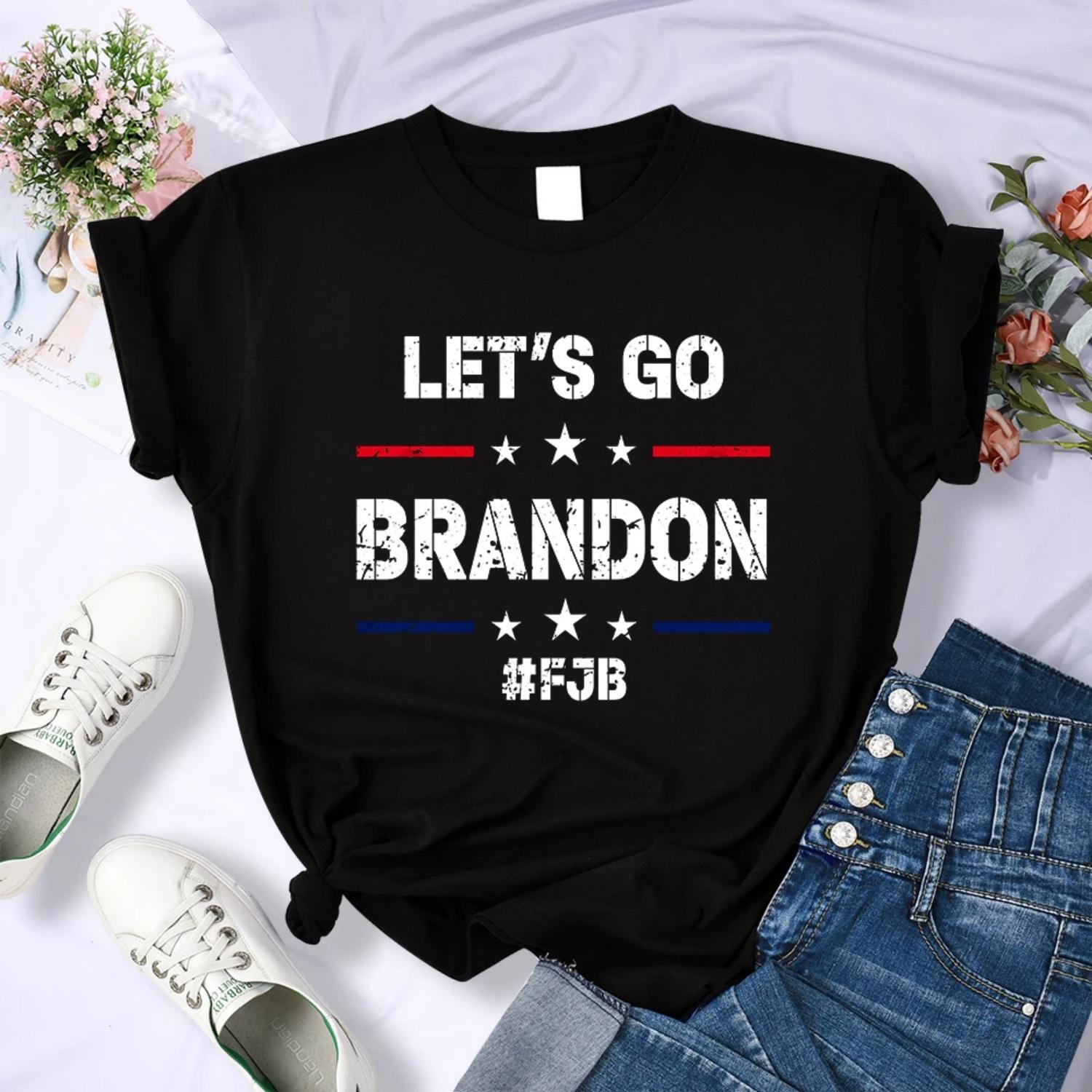 

Lets Go Brandon Vintage Y2K Women T Shirts Cool Breathable Crop Top Summer Sweat Tees Shirts Sports O-Neck Female Tshirt XXXXXL чорний