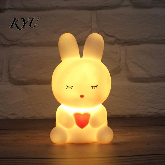 Decorative Desk Lamp for Kids Cute Animal Night Light Kids, Rabbit Bear Deer Cat Dog Birthday Gifts Boys Girls Shape LED Bedside Lamp, Soft