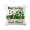 St. Patrick's Day Pillow New Plaid Clover Plant Print Pillow Sofa Cushion Linen Pillow Cover