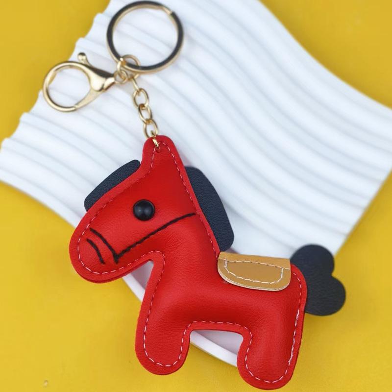 Year of the Horse, leather pony keychain pendant, simulated leather pony pendant, there will be money soon, trendy bag pendant.