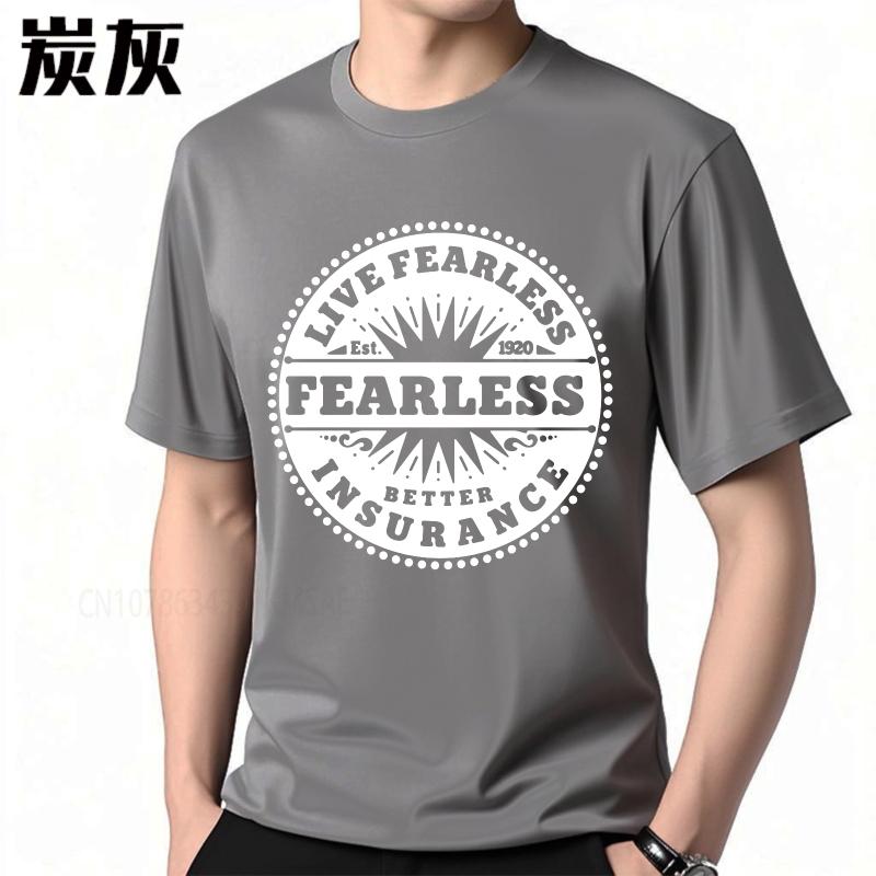 Graphic summer Man tshirt Live Fearless Better Insurance Established 1920 Short Sleeve Soft O Neck Tshirt cotton teeshirt