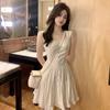 French First Love Tea Break Fairy Dress: Waist-Cinching Suspender for Petite Women - Sweet & Spicy Summer Style