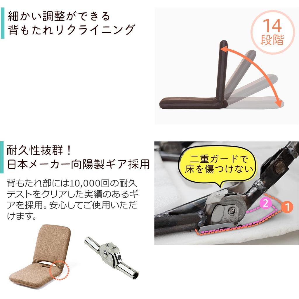 Sanwa Direct Kompakter Bodenstuhl für Kotatsu, Verstellbar, 14-stufige Verstellung, Faltbar, Leichtgewicht, Stoff, Blau, 150-SNCF003BL