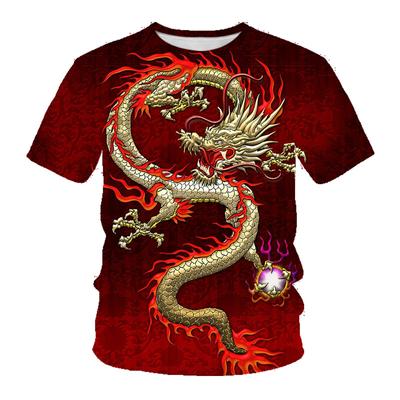 T-shirt Exclusively for Men, 3D Digital Printed Round Neck Short Sleeved T-shirt