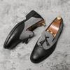 Luxurious Mens Slip-On Casual Shoes Fashion Tassel Men's Shoes Men Loafers Male Dress Brock Carving Shoes Office Designer Shoes