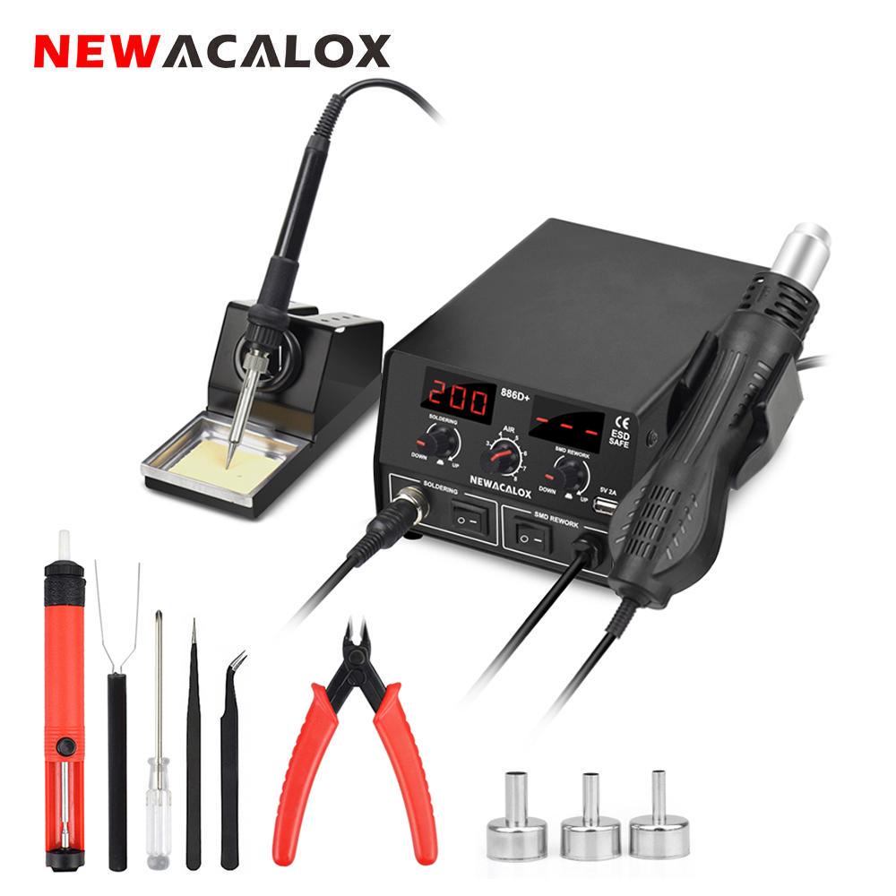 Buy NEWACALOX 886D EU/US 750W Digital 2 in 1 Soldering Station