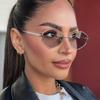 Gafas de Sol con Montura Metálica Polygonal Moda y Personalizadas Tendencia para Mujer Deportes al Aire Libre Conducción Gafas UV400