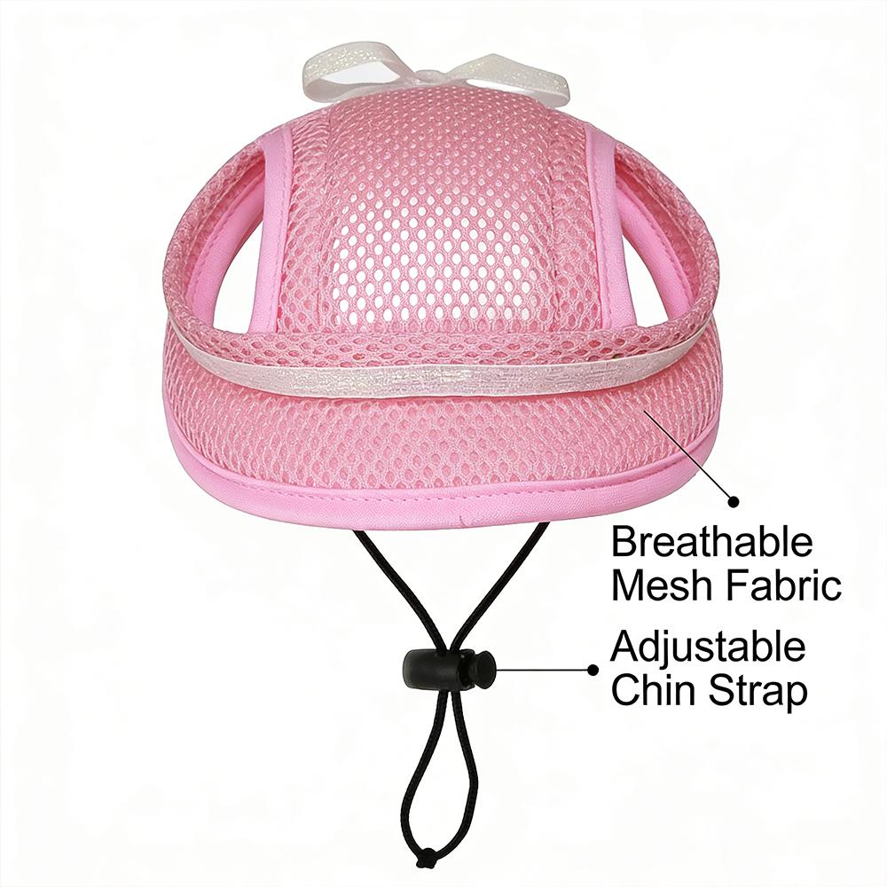 Adjustable Pets Hat Polka Dot Dog Hat with Ear Holes Breathable Mesh Sun Cap for Dogs Outdoor Sun Cap Pet Outdoor Hat Supplies