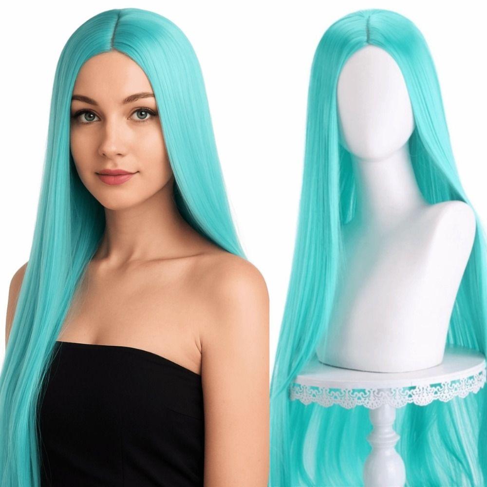 100cm Long Straight Cosplay Wig Centre Parting Straight Hairpiece Anime Cosplay Wigs Unisex