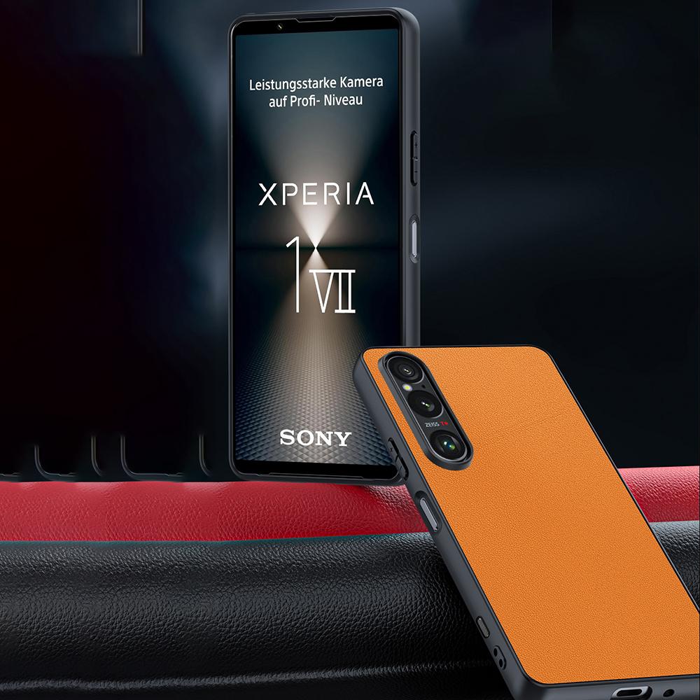 For Sony Xperia 1 VII Case PU Leather Coated PC + TPU Anti-Drop Phone Cover