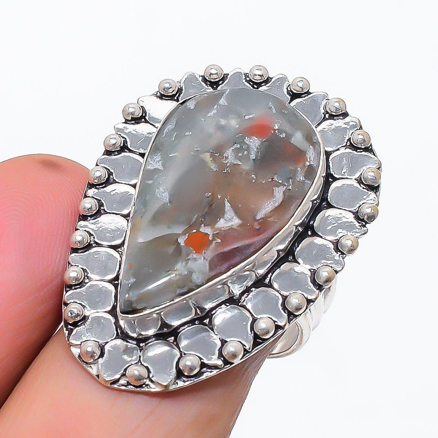 Natural Boulder Opal Gemstone 925 Sterling Silver Jewelry Ring Size 7.5 I3b57