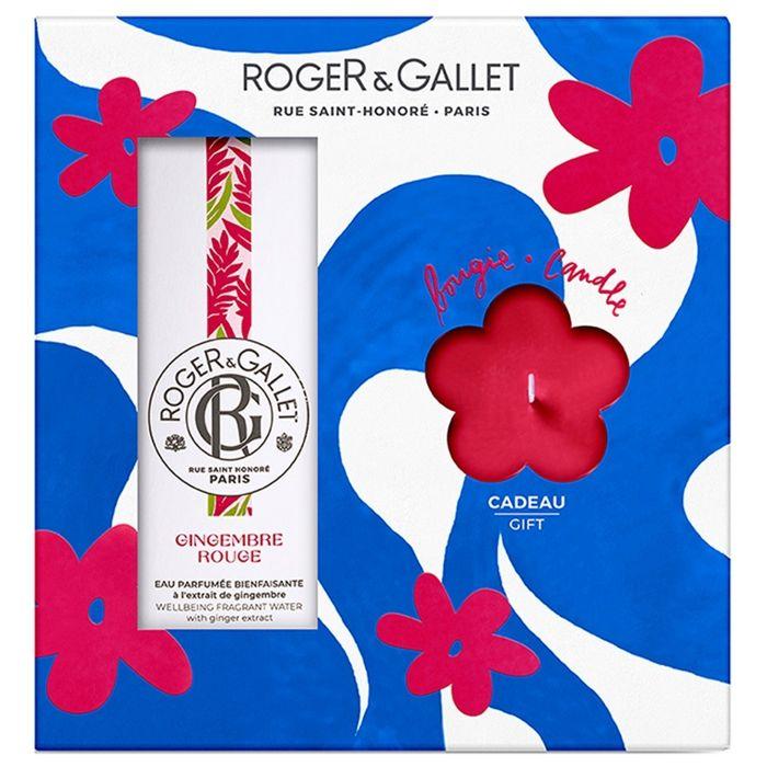 Roger &amp; Gallet Coffret Eau Parfumée Bienfaisante Gingembre Rouge 100 ml et sa Bougie Parfumée