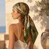 Headscarf Paisley Pattern Large Square Scarf Smooth Imitation Silk Fabric Turban