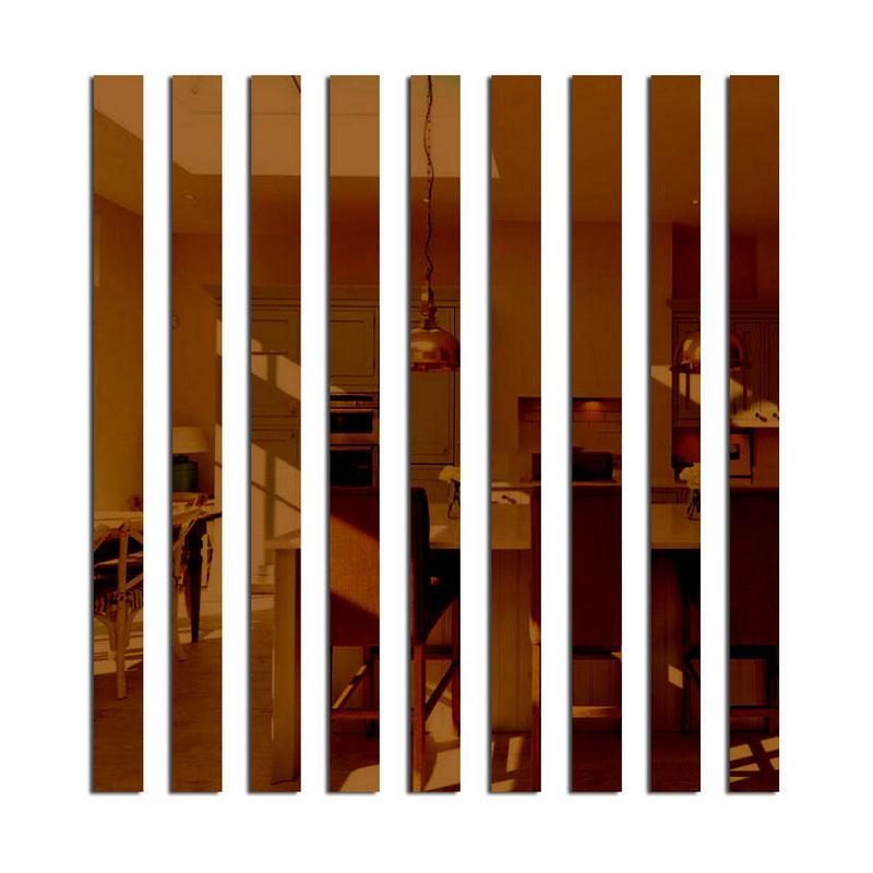 10Pcs 50*15/10/5cm Simple Lines Wall Stickers Acrylic DIY Background Mirror Strips Ceiling Waist Line Living Room Art Home Decor