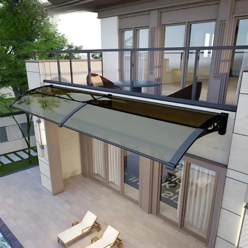 Sunshade Polycarbonate Sunshade Aluminum Alloy Bracket Door and Window Eaves Rain Cover Large-sized Silent Awning