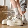 Women's 2025 Autumn White High-Top Sneakers with Thick Soles for Height Boost