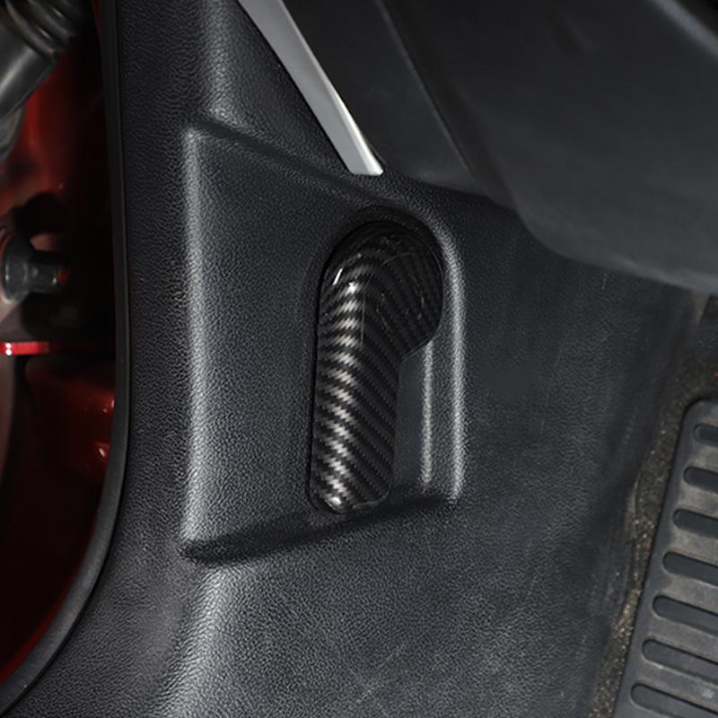 Car Steering Wheel Door Handle Decoration Center Console Cover Protective Sticker For Ford Mustang 2015 Up ABS Car Accessories Carbon Fiber Black