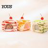 Small Animal Bedding Triangular Cake Hamster Bed, Plush Warm Hanging Hammock, Winter Cozy Cave Skin Friendly Fabric Nest Cage Accessory for