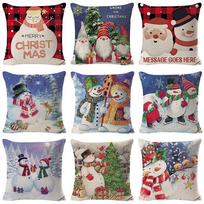 Neuer Schneemann-Kissenbezug mit Weihnachtsmotiv, dekorativer Kissenbezug für Bett, Sofa oder Couch