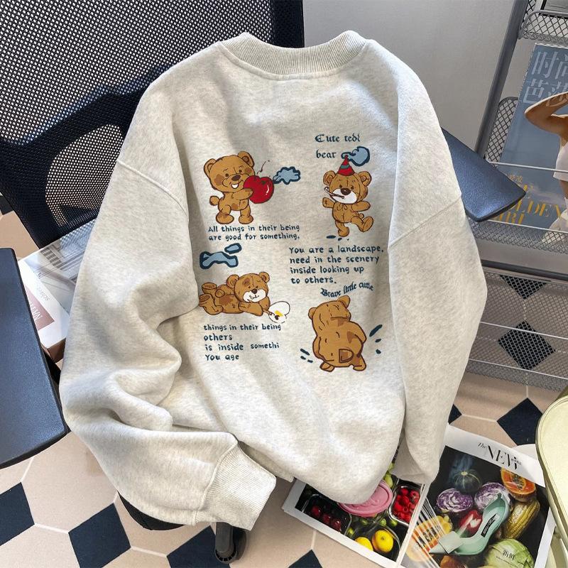 

Heavy Trend Crew Neck Sweater Men s Autumn and Winter American Loose Versatile Fleece Thickened Women s Bottom Shirt Couple Long Sleeves XXXXL