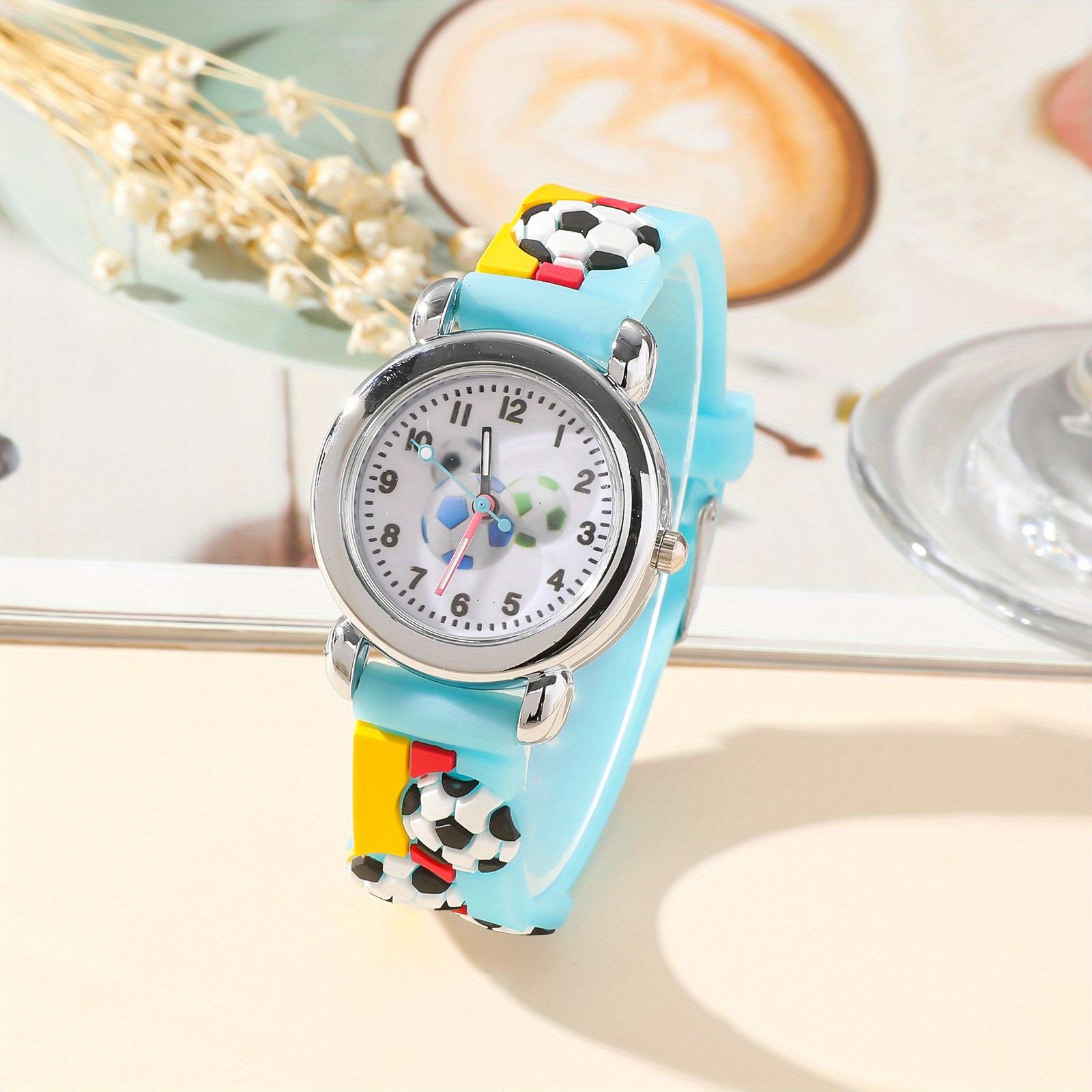 

1pc New Fashion Colorful Cartoon Football Student and Children s Watch Quartz Watch Electronic Watch светло-синий