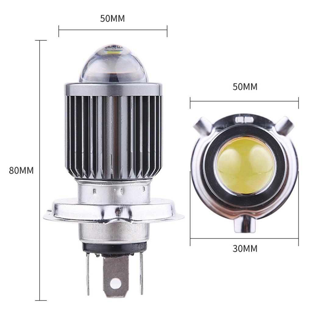 Motorcycle LED Headlight Bulbs with Lens Bright Light Hi/Lo Beam Super Bright Headlamp
