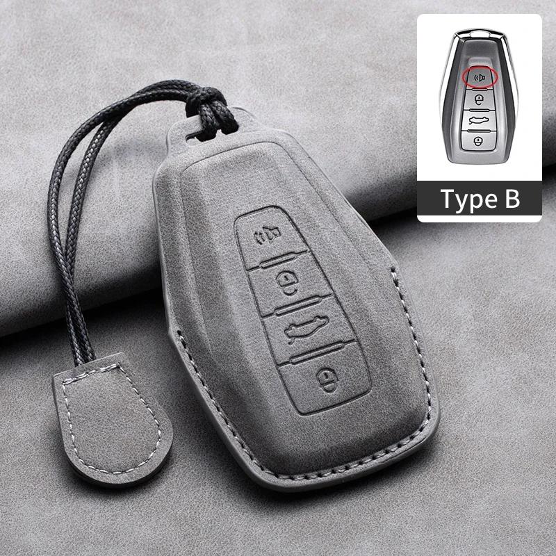 Leather Car Remote Key Case Cover for Geely for Geely Coolray X6 X7 EX7 Emgrand Global Hawk GX7 Kulrey GT GC9 Atlas Boyue NL3