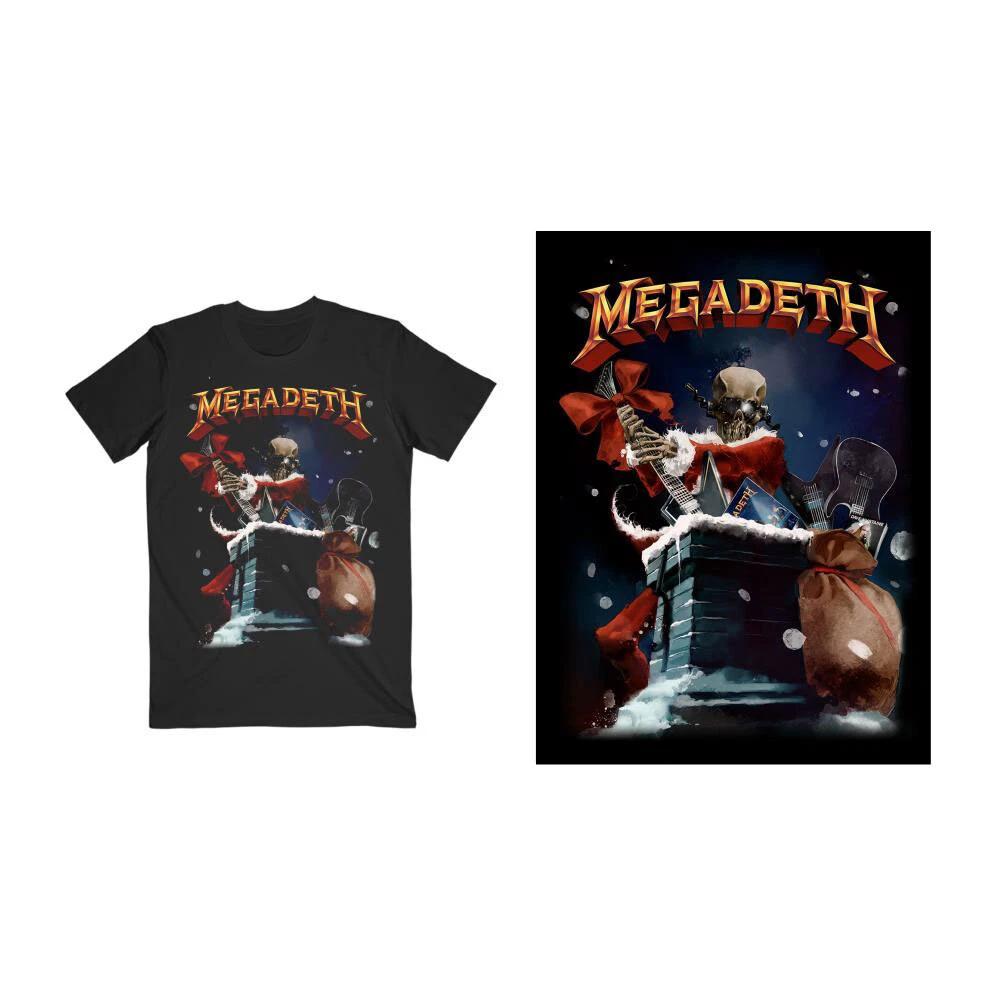 Megadeth Unisex Tshirt Santa Vic Chimney S