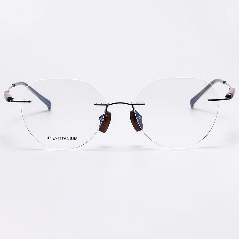 

Очки 2025 года без оправы из сандалового дерева в стиле ретро: Женские очки класса люкс без рецепта, с защитой от синего света, в деловом мужском стиле.