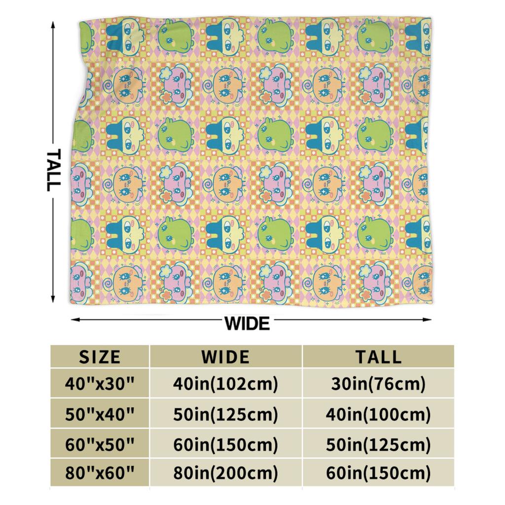 Tamagotchis Mametchi Chamametchi Flannel Blanket Awesome Throw Blankets for Home 150*125cm Bedspread