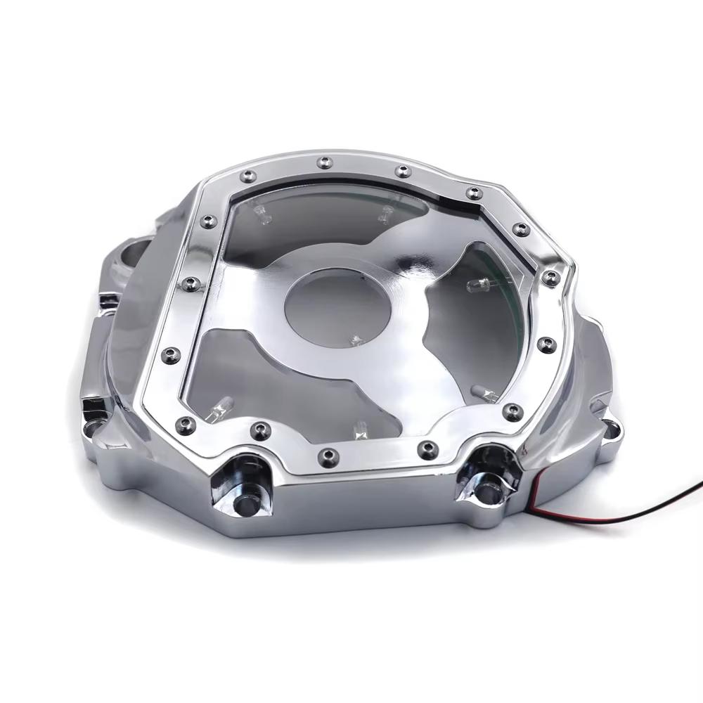 Led See Through Engine Cluctch Cover For Suzuki GSXR 600 1000 GSX-R 750 2001-2008 Aftermarket Motorcycle Parts