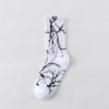 Harajuku Hip-Hop Street Sports Skate Socks Tie Dye Lightning Designer Happy White Socks Women