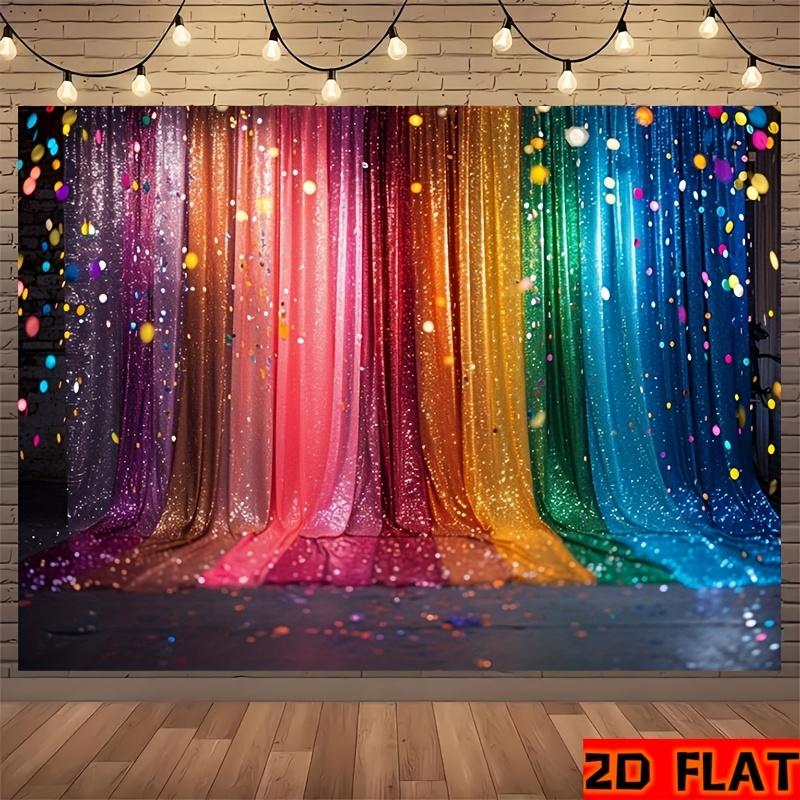 Single Bright Rainbow 2D Flat Banner | Colorful Polyester Material Party Backdrop, Suitable for Birthdays, Weddings