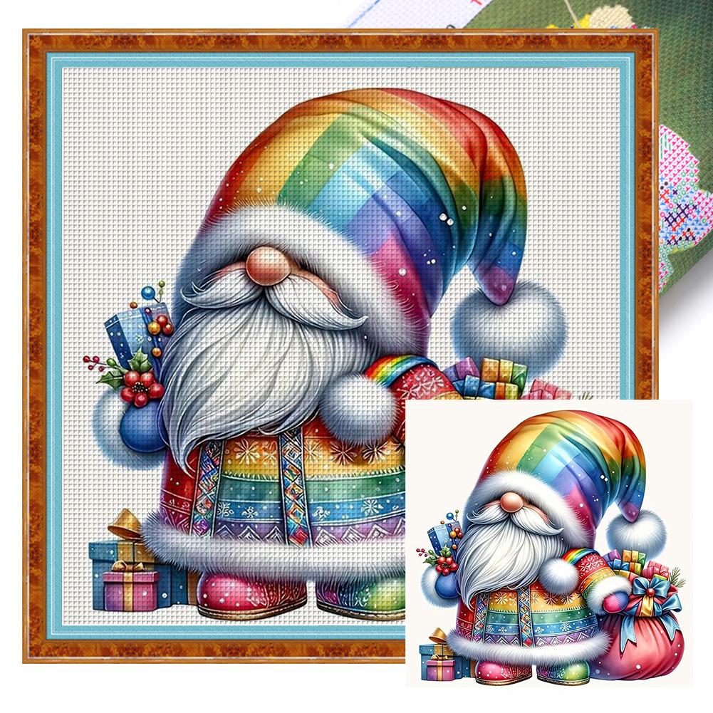 Plná vyšívací nit z ekologické bavlny 11CT Sada křížkového stehu Gnome Art