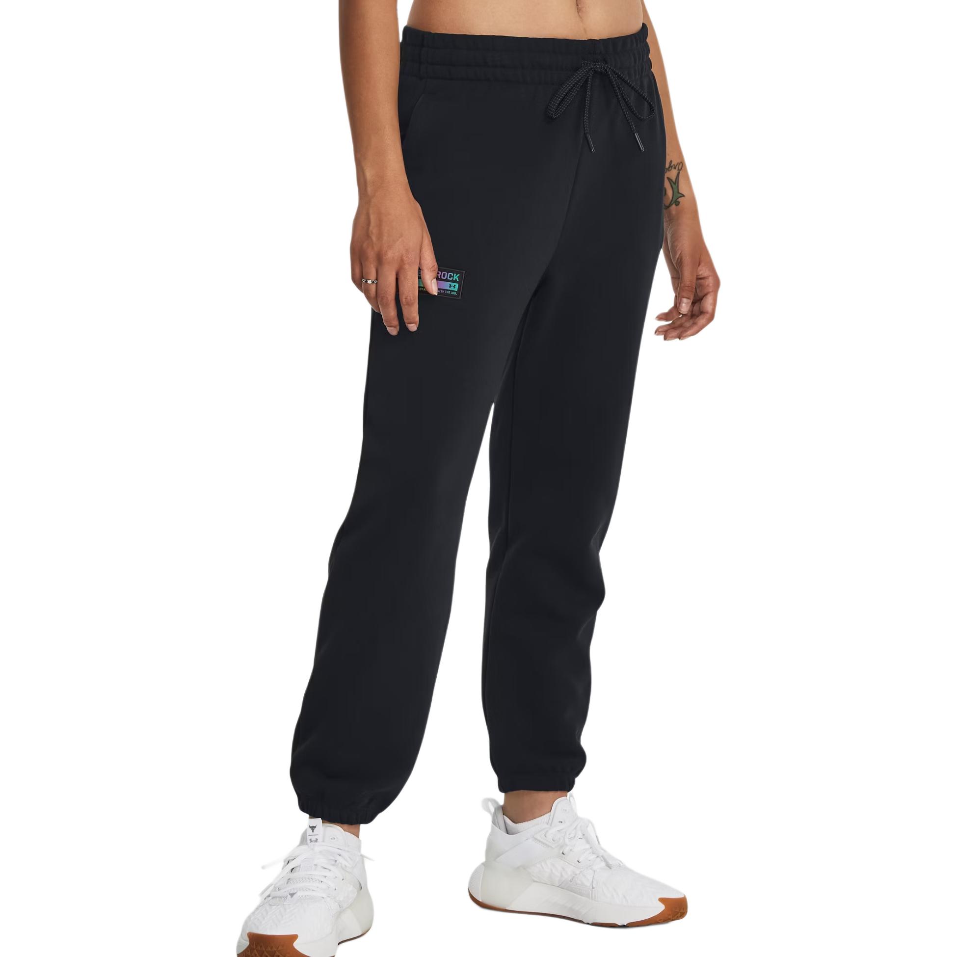 Under Armour Pjt Rock Hw Terry Pants Solid Color Drawstring Cuffs Knit Sports Pants Women — фото 3