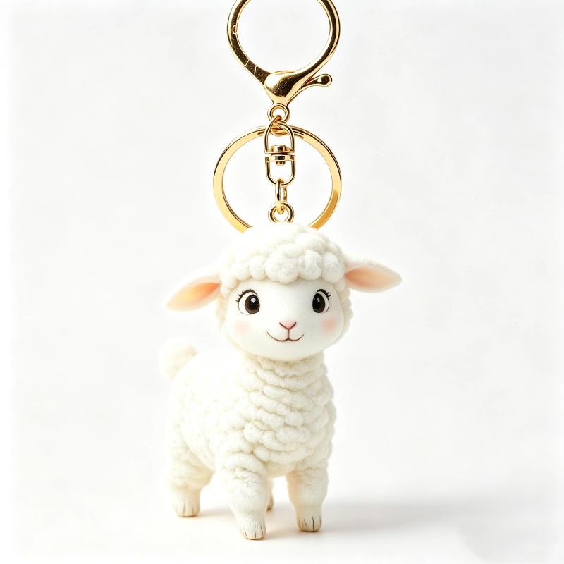 1Pcs Acrylic Sheep Keychain Hanging Ornament Cute Animal 2D Flat Goat Pendant For Goat Themed Party Decor Gifts