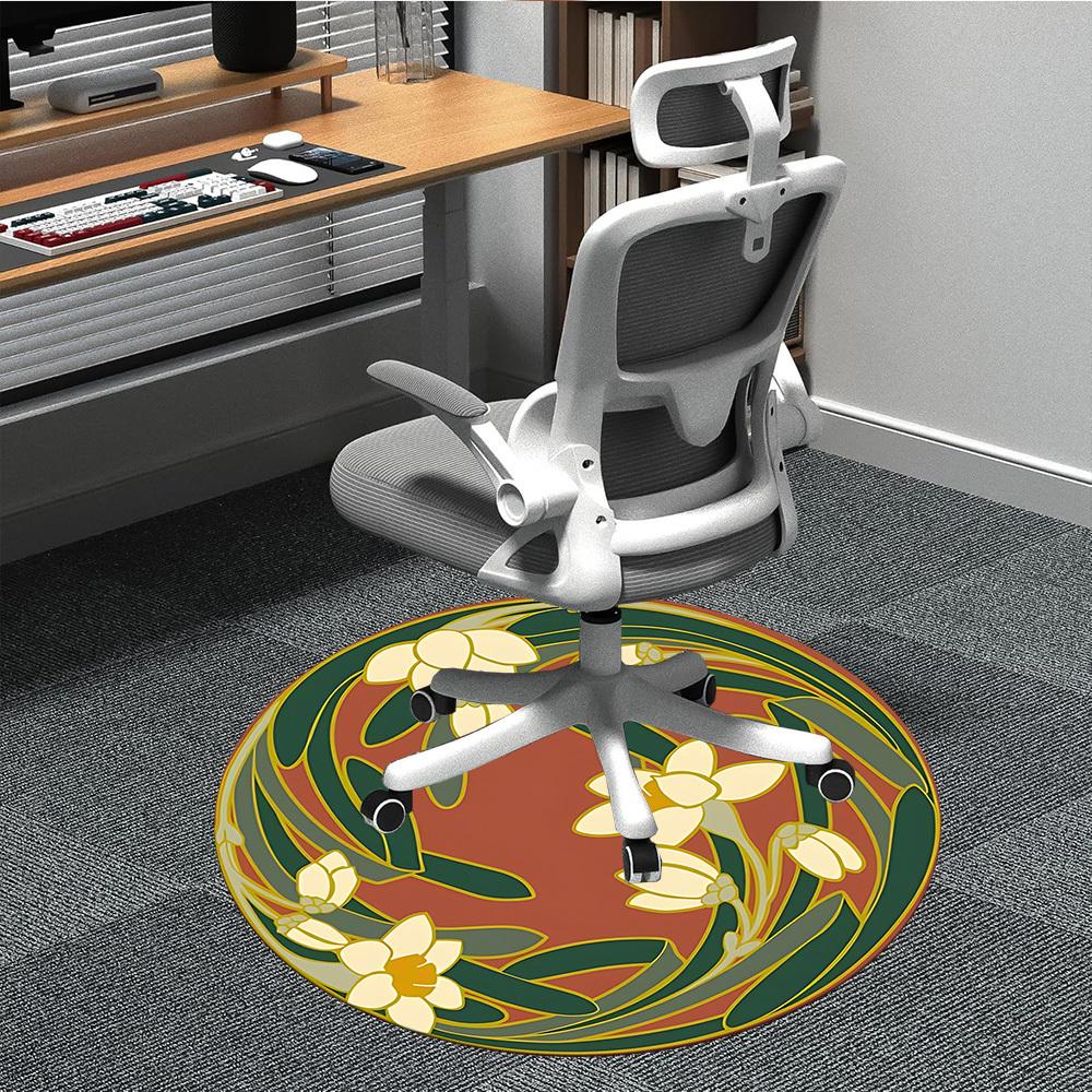 

1pc Flower Pattern Chair Carpet for Office, Soft Comfortable Mat For Office, Living Room, Bedroom, Machine Washable Carpet yy251112192 80cm by 80cm