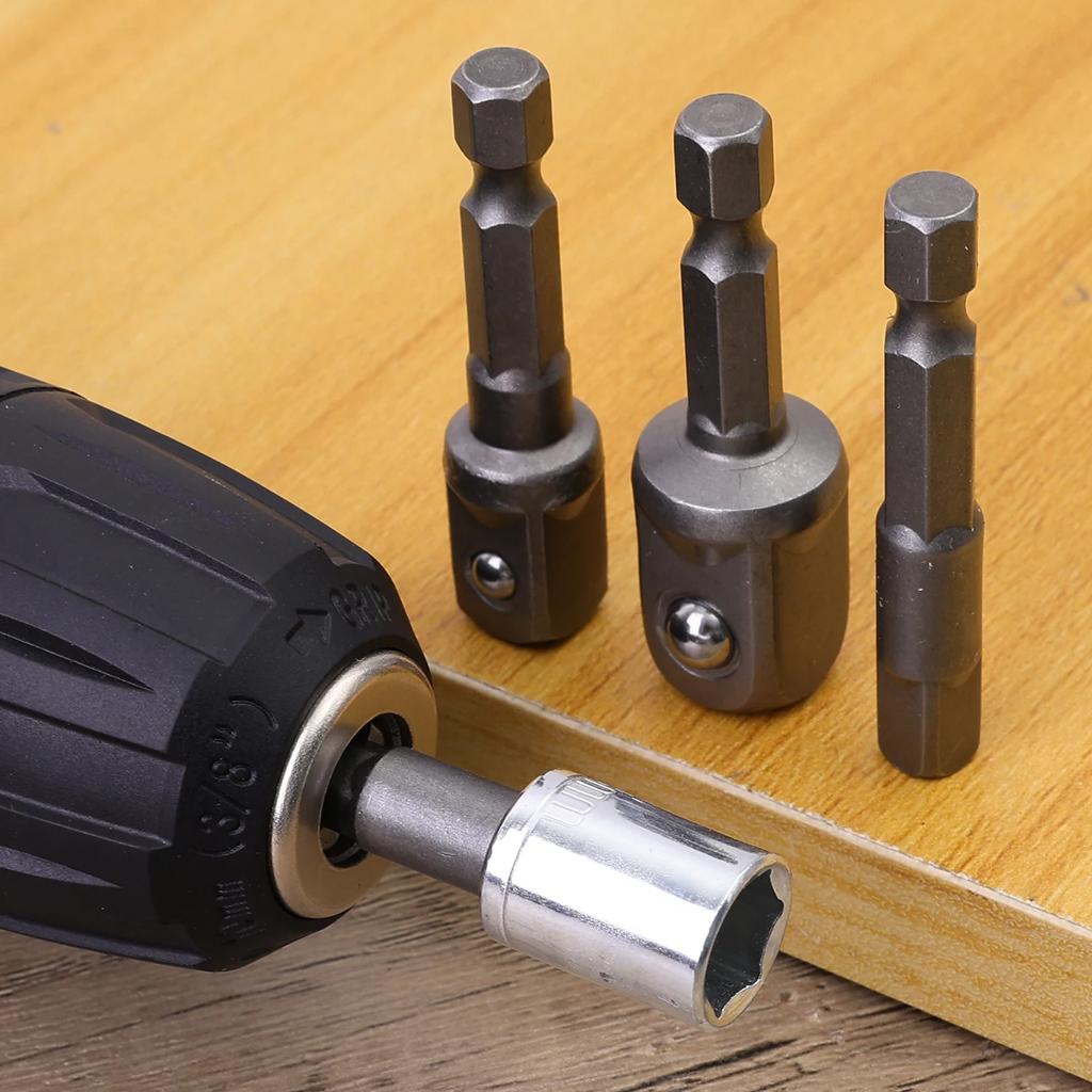 Steckschlüsseladapter Chrom-Vanadium-Stahl Schlagsechskant Schaftsatz 1/4" 3/8" 1/2" Verlängerung Bohrer Stangen-Satz Antriebskraft Bit Werkzeuge