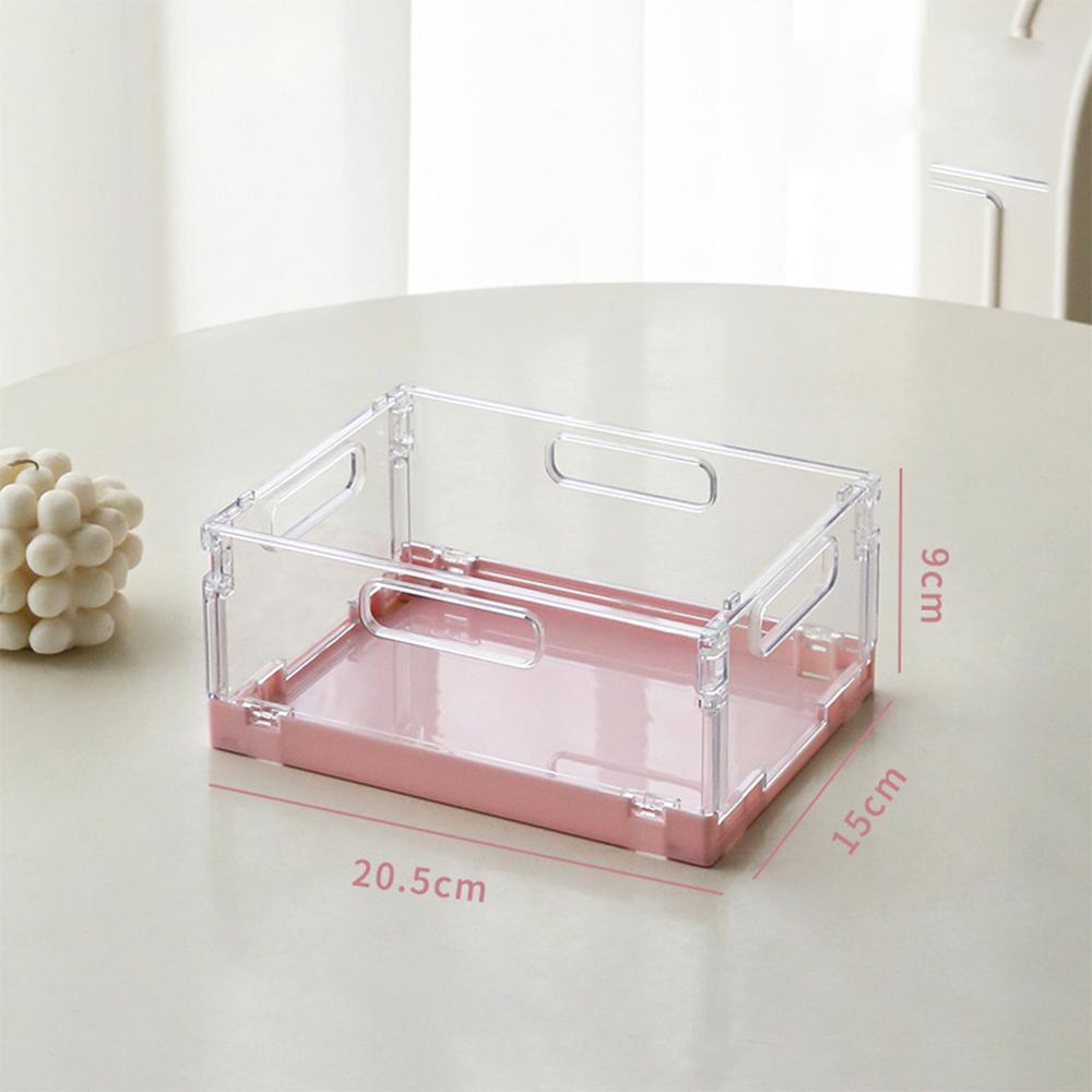 Transparent Desktop Cosmetic Storage Drawer Stackable Storage Box Acrylic Rack Sundries Snack Makeup Storage Basket Organizer розовый
