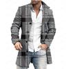 Spring New Men's Pocket Versatile Daily Retro Stand Up Collar Medium Long Woolen Coat Men's Casual Coat Men's Clothing