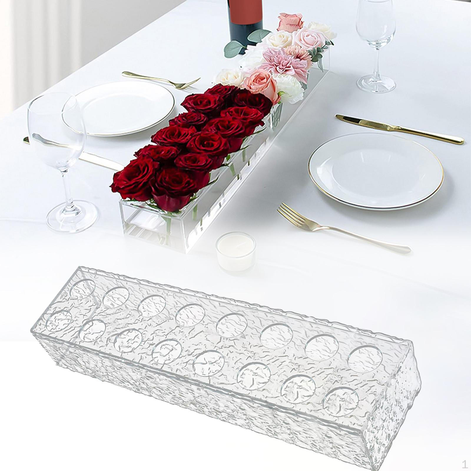 Акриловая Ваза для Цветов Цветочная Композиция Современное Легкое Украшение Прямоугольная 16 Holes