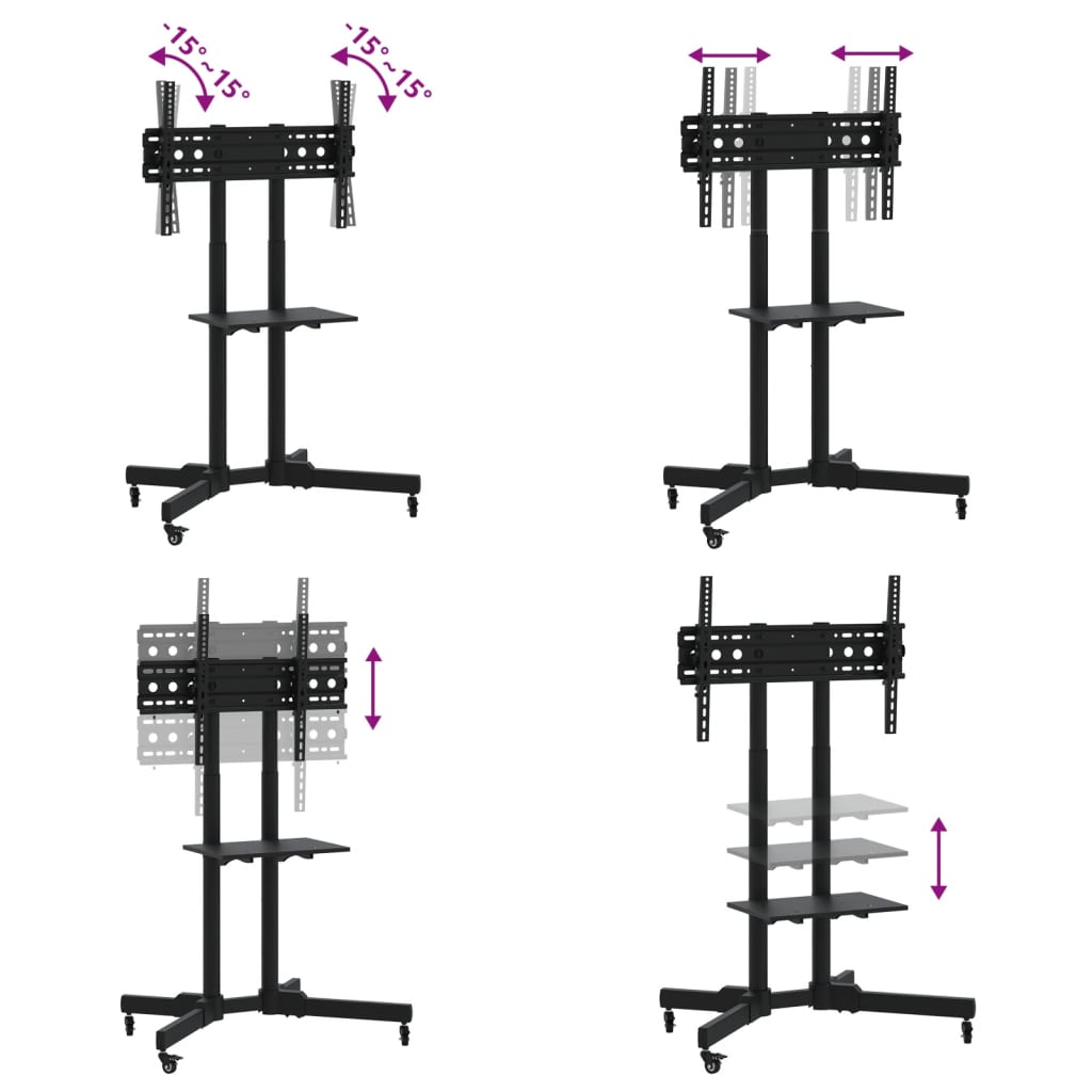 TV Stand with Wheels for 32 70 Inch Screens Max VESA 600*400 Mm 50 Kg Capacity