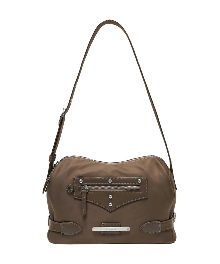 Raiment Side Belt Stud Brick Bag_Brown