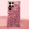 Pink leopard print PhoneCase for Samsung Galaxy S26 S25 S24 S23 S22 FE Ultra Plus Built-in glass feel bare machine Women's style