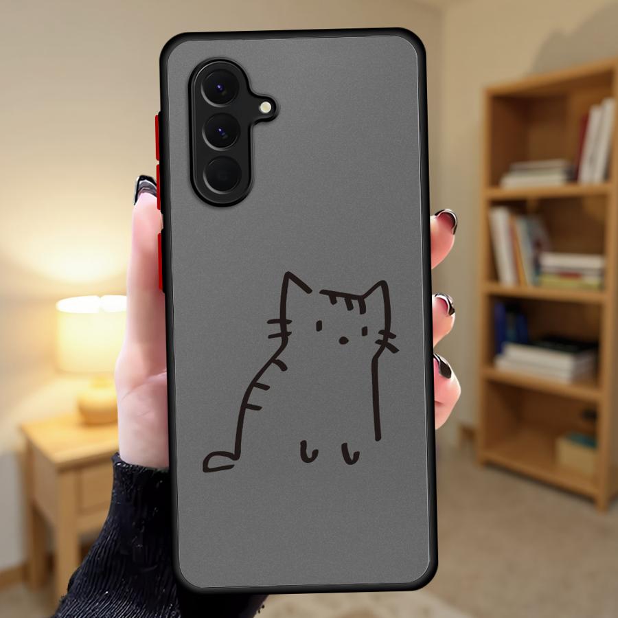 Coque de téléphone dessin animé chat mignon pour Samsung Galaxy A73 A33 A34 A36 A35 A17 A52 A54 A14 A23 A53 A56 A55 A16 A15 A52S A72