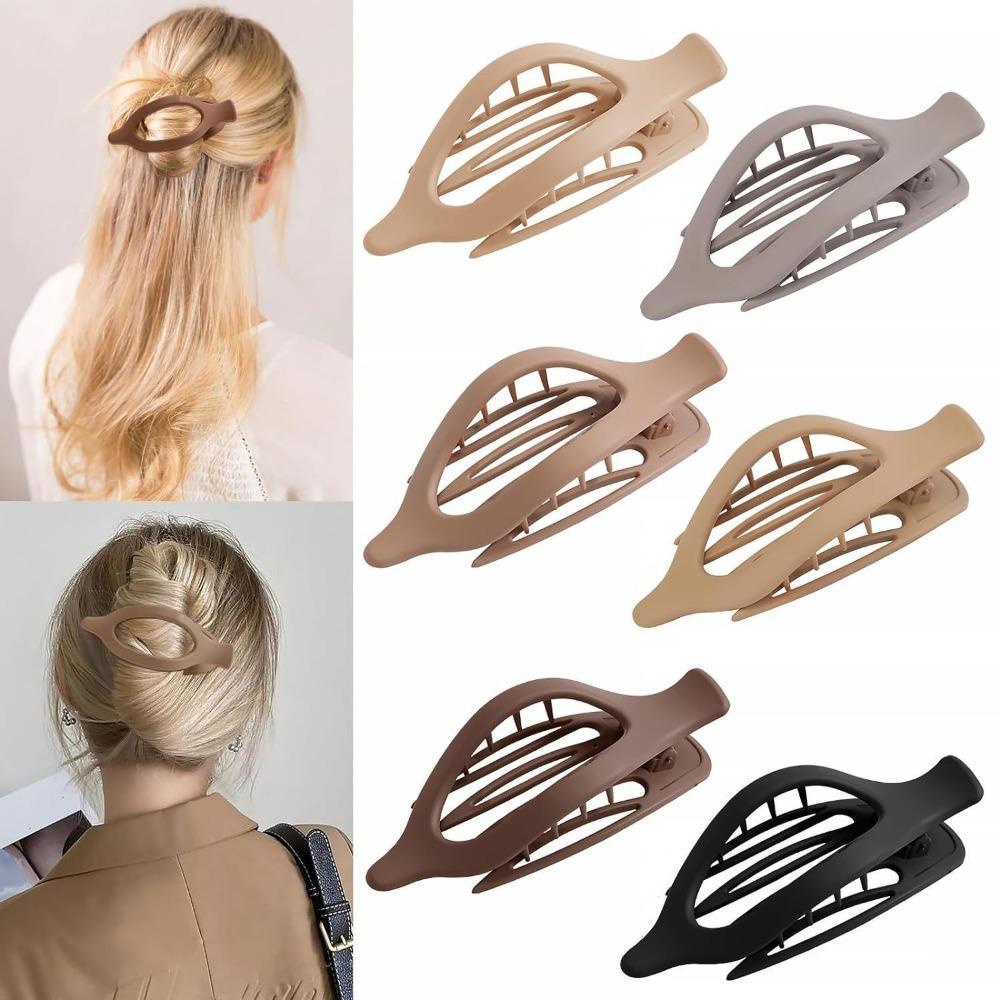 Matte Hair Clips for Women and Girls - Rectangle and Double Row Small Claw Clips for Thin/Medium Fine Hair - Nonslip Jaw Clips