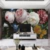 Europäische Retro Blumen Schmetterling Grün Ziegel Foto Hintergrund Malerei Tapete für Schlafzimmer Wohnzimmer Wand Dekor Wand Stickrt
