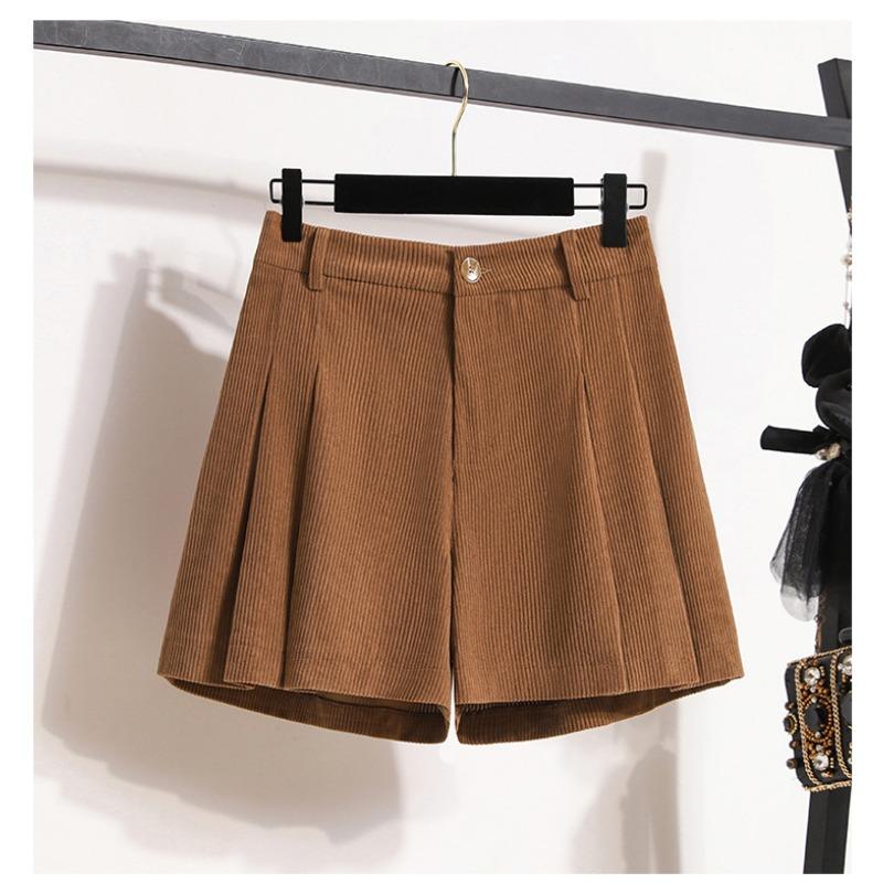 DIMANAF 2024 New Plus Size Spring Women Pants Trousers Shorts Loose Vintage Corduroy High Waist Casual Solid Pants Short Pants