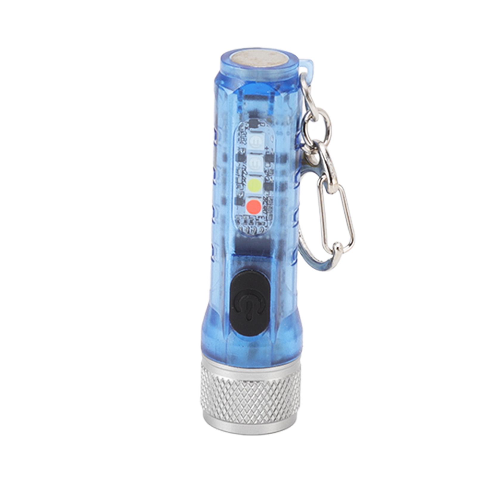 

Bright Keychain Flashlight Stainless Steel Compact Keychain LED Flashlight Various Lighting Modes Magnetic Base for Traveling синій