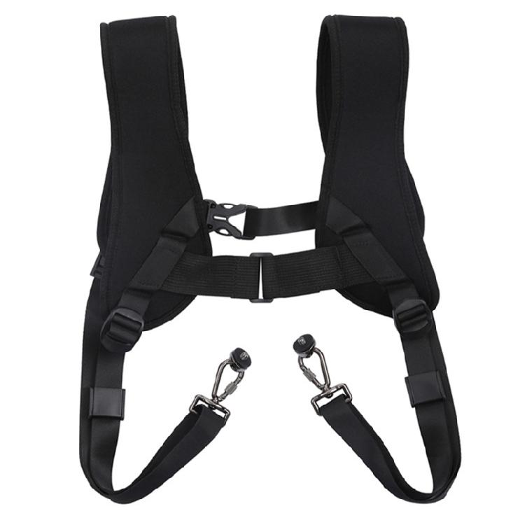 Adjustable Two Camera Shoulder Straps Harness for DSLR SLR Cameras Quick Release Mechanism with Safety Tethers
